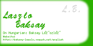 laszlo baksay business card